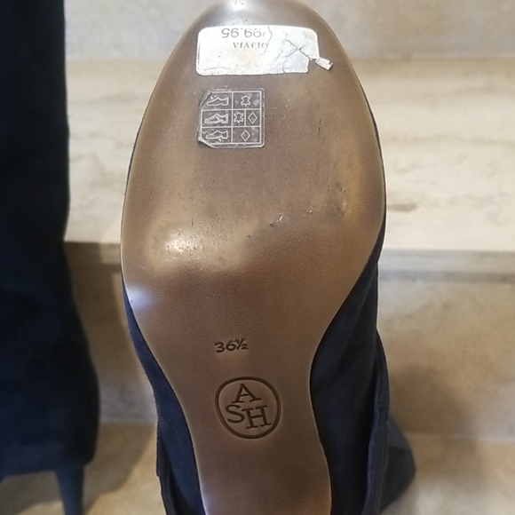 ASH knee length navy boots. - Picture 9 of 12